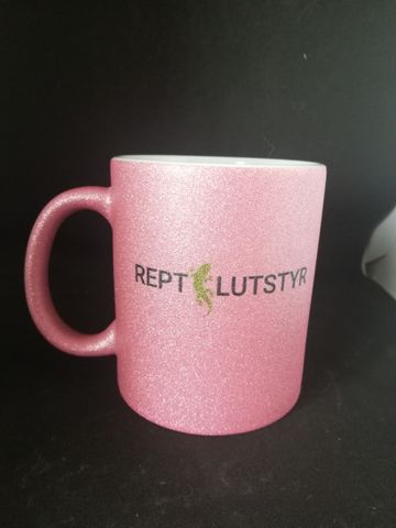 Hovedbilde Rosa glitter kopp med Reptilutstyr logo