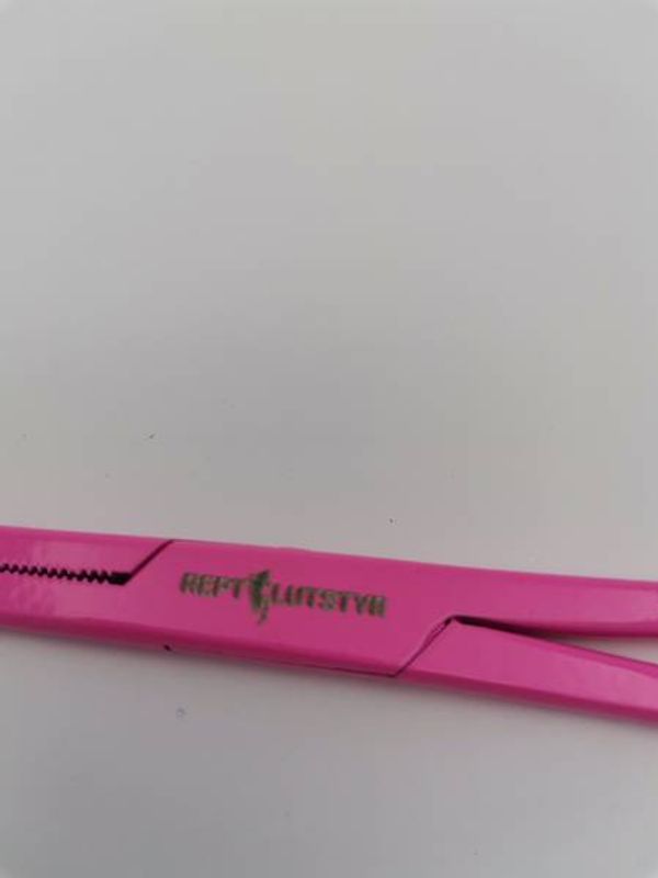 Rosa Hemostat 30cm med lås