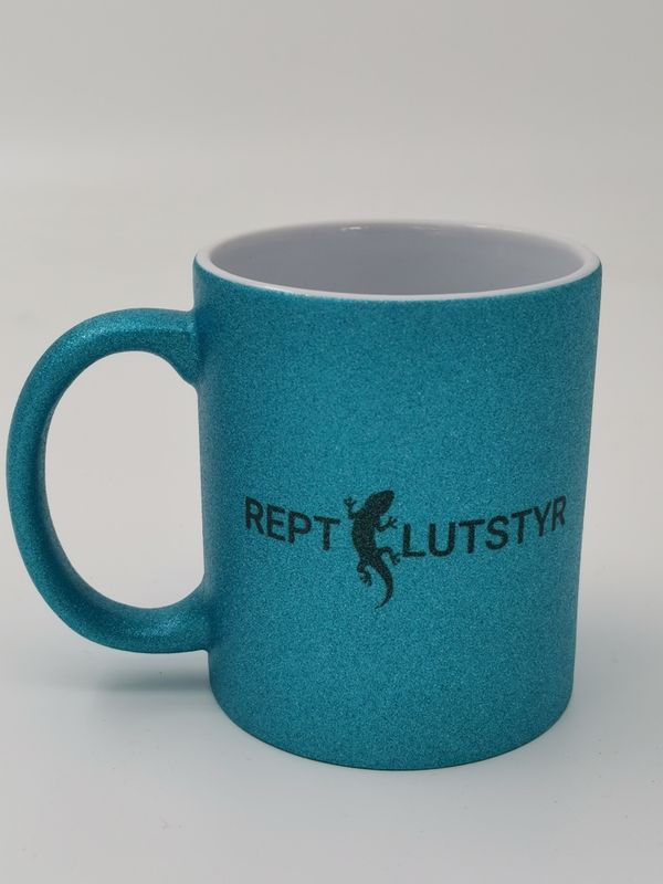 Reptilutstyr kopp blå med glitter